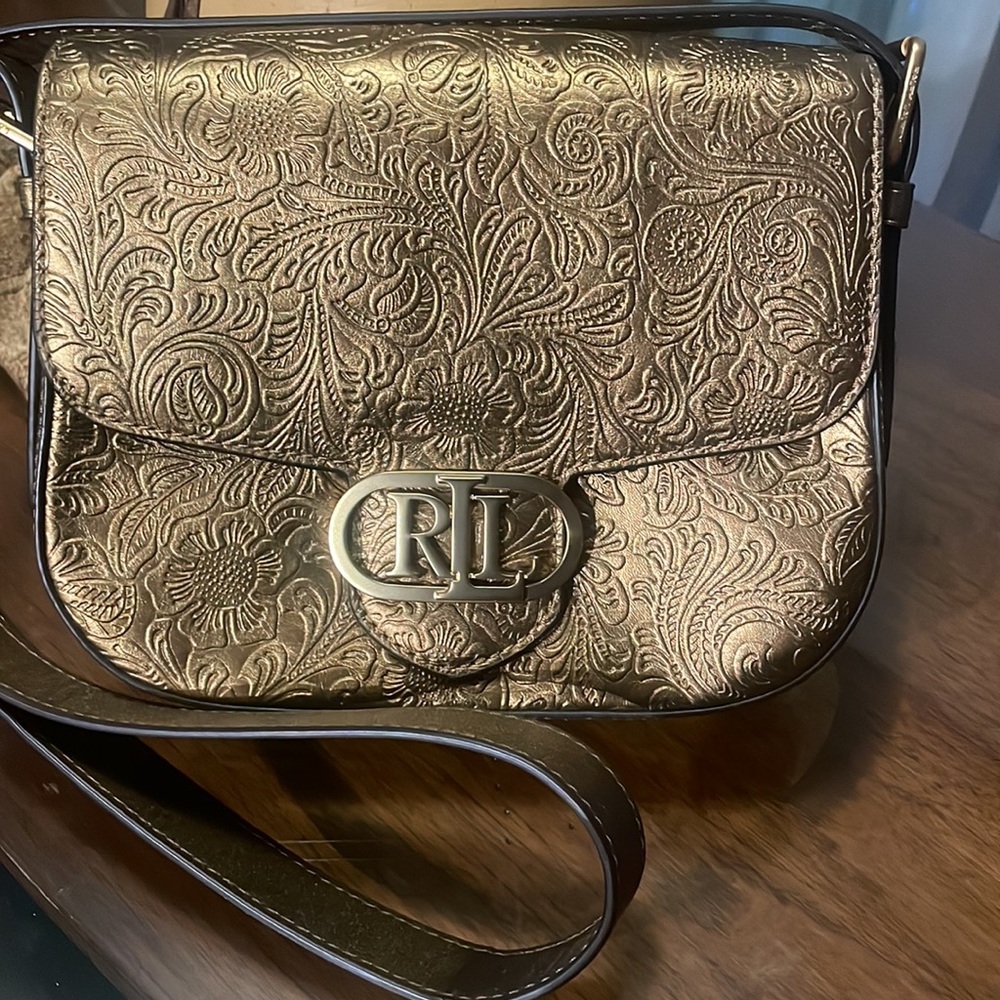 Ralph Lauren gold shoulder purse (New)